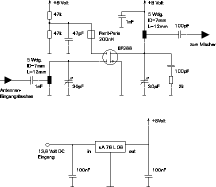 Circuit Diagram of Low Noise Preamplifier